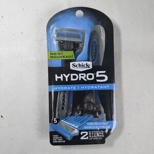 Schick Hydro 5 Hydrate Disposable Razors 2 Razors / 1 Pack / New